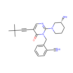 CC(C)(C)C#Cc1cnc(N2CCC[C@@H](N)C2)n(Cc2ccccc2C#N)c1=O ZINC000066104245