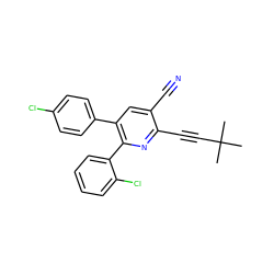 CC(C)(C)C#Cc1nc(-c2ccccc2Cl)c(-c2ccc(Cl)cc2)cc1C#N ZINC000028903039