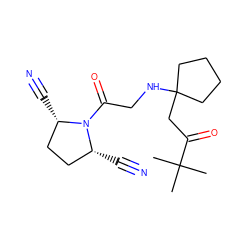 CC(C)(C)C(=O)CC1(NCC(=O)N2[C@H](C#N)CC[C@@H]2C#N)CCCC1 ZINC000036310848