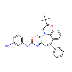 CC(C)(C)C(=O)CN1C(=O)[C@H](NC(=O)Nc2cccc(N)c2)N=C(c2ccccc2)c2ccccc21 ZINC000013760936