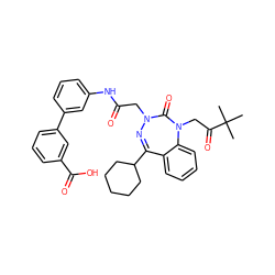 CC(C)(C)C(=O)CN1C(=O)N(CC(=O)Nc2cccc(-c3cccc(C(=O)O)c3)c2)N=C(C2CCCCC2)c2ccccc21 ZINC000028655860