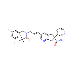 CC(C)(C)C(=O)N(C/C=C/c1cnc2c(c1)C[C@@]1(C2)C(=O)Nc2ncccc21)Cc1cc(F)cc(F)c1 ZINC000103234791