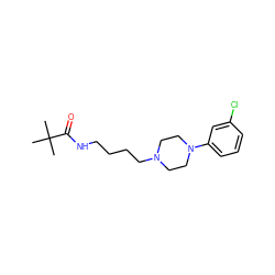 CC(C)(C)C(=O)NCCCCN1CCN(c2cccc(Cl)c2)CC1 ZINC000028236549