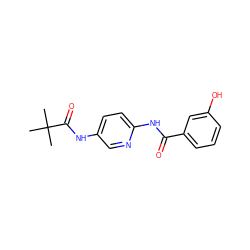 CC(C)(C)C(=O)Nc1ccc(NC(=O)c2cccc(O)c2)nc1 ZINC000029051810