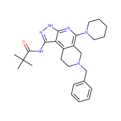 CC(C)(C)C(=O)Nc1n[nH]c2nc(N3CCCCC3)c3c(c12)CCN(Cc1ccccc1)C3 ZINC000049112542