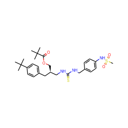 CC(C)(C)C(=O)OC[C@@H](CNC(=S)NCc1ccc(NS(C)(=O)=O)cc1)Cc1ccc(C(C)(C)C)cc1 ZINC000026838567