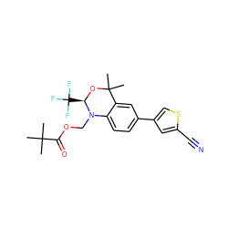 CC(C)(C)C(=O)OCN1c2ccc(-c3csc(C#N)c3)cc2C(C)(C)O[C@@H]1C(F)(F)F ZINC000013439673