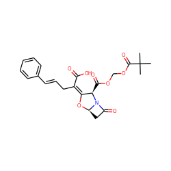 CC(C)(C)C(=O)OCOC(=O)[C@@H]1/C(=C(/C/C=C/c2ccccc2)C(=O)O)O[C@@H]2CC(=O)N12 ZINC000205376290