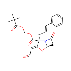 CC(C)(C)C(=O)OCOC(=O)[C@]1(C/C=C/c2ccccc2)/C(=C/C=O)O[C@@H]2CC(=O)N21 ZINC000222281631