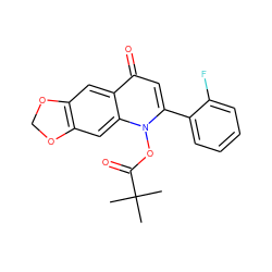 CC(C)(C)C(=O)On1c(-c2ccccc2F)cc(=O)c2cc3c(cc21)OCO3 ZINC000036311022