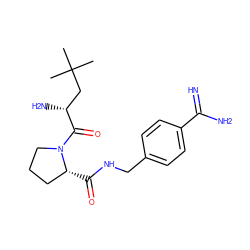 CC(C)(C)C[C@@H](N)C(=O)N1CCC[C@H]1C(=O)NCc1ccc(C(=N)N)cc1 ZINC000045387381