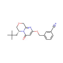 CC(C)(C)C[C@@H]1COCc2nc(OCc3cccc(C#N)c3)cc(=O)n21 ZINC001772589261