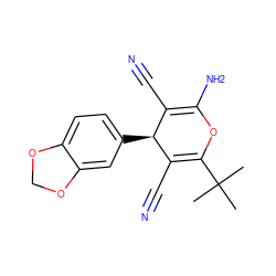 CC(C)(C)C1=C(C#N)[C@@H](c2ccc3c(c2)OCO3)C(C#N)=C(N)O1 ZINC000000545688