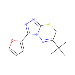 CC(C)(C)C1=Nn2c(nnc2-c2ccco2)SC1 ZINC000000524074