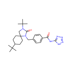 CC(C)(C)C1CCC2(CC1)CN(C(C)(C)C)C(=O)N2Cc1ccc(C(=O)Nc2nnn[nH]2)cc1 ZINC000028526103