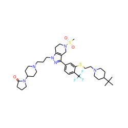 CC(C)(C)C1CCN(CCSc2cc(-c3nn(CCCN4CCC(N5CCCC5=O)CC4)c4c3CN(S(C)(=O)=O)CC4)ccc2C(F)(F)F)CC1 ZINC000049777894