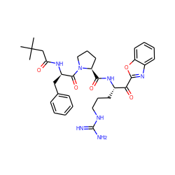 CC(C)(C)CC(=O)N[C@H](Cc1ccccc1)C(=O)N1CCC[C@H]1C(=O)N[C@@H](CCCNC(=N)N)C(=O)c1nc2ccccc2o1 ZINC000028767892