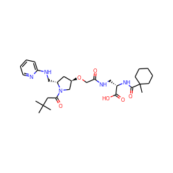 CC(C)(C)CC(=O)N1C[C@H](OCC(=O)NC[C@H](NC(=O)C2(C)CCCCC2)C(=O)O)C[C@H]1CNc1ccccn1 ZINC000028710116