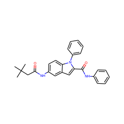 CC(C)(C)CC(=O)Nc1ccc2c(c1)cc(C(=O)Nc1ccccc1)n2-c1ccccc1 ZINC000028525683