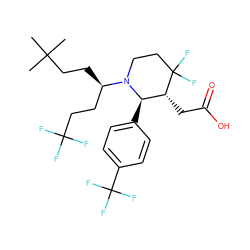 CC(C)(C)CC[C@H](CCC(F)(F)F)N1CCC(F)(F)[C@H](CC(=O)O)[C@H]1c1ccc(C(F)(F)F)cc1 ZINC000043194397