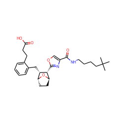 CC(C)(C)CCCCNC(=O)c1coc([C@@H]2[C@H]3CC[C@@H](O3)[C@@H]2Cc2ccccc2CCC(=O)O)n1 ZINC000169304293