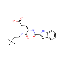 CC(C)(C)CCNC(=O)[C@@H](CCC(=O)O)NC(=O)c1cc2ccccc2[nH]1 ZINC000013447226