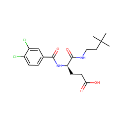 CC(C)(C)CCNC(=O)[C@@H](CCC(=O)O)NC(=O)c1ccc(Cl)c(Cl)c1 ZINC000013447220