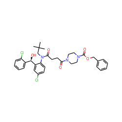 CC(C)(C)CN(C(=O)CCC(=O)N1CCN(C(=O)OCc2ccccc2)CC1)c1ccc(Cl)cc1[C@H](O)c1ccccc1Cl ZINC000072123758