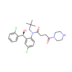 CC(C)(C)CN(C(=O)CCC(=O)N1CCNCC1)c1ccc(Cl)cc1[C@H](O)c1ccccc1Cl ZINC000066157066