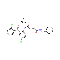 CC(C)(C)CN(C(=O)CCC(=O)NCC1CCCCC1)c1ccc(Cl)cc1[C@H](O)c1ccccc1Cl ZINC000066079326