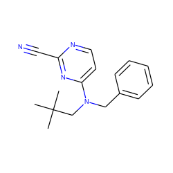 CC(C)(C)CN(Cc1ccccc1)c1ccnc(C#N)n1 ZINC000029052211