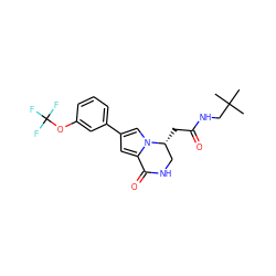 CC(C)(C)CNC(=O)C[C@@H]1CNC(=O)c2cc(-c3cccc(OC(F)(F)F)c3)cn21 ZINC000169331598