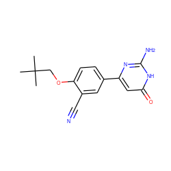 CC(C)(C)COc1ccc(-c2cc(=O)[nH]c(N)n2)cc1C#N ZINC000095581311