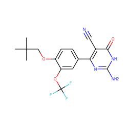 CC(C)(C)COc1ccc(-c2nc(N)[nH]c(=O)c2C#N)cc1OC(F)(F)F ZINC000103254748