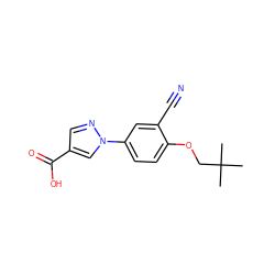 CC(C)(C)COc1ccc(-n2cc(C(=O)O)cn2)cc1C#N ZINC000000007343