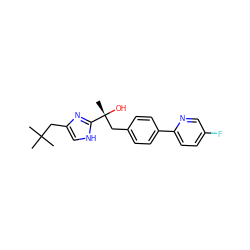 CC(C)(C)Cc1c[nH]c([C@](C)(O)Cc2ccc(-c3ccc(F)cn3)cc2)n1 ZINC000066074743