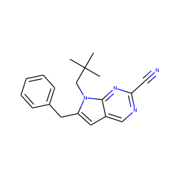 CC(C)(C)Cn1c(Cc2ccccc2)cc2cnc(C#N)nc21 ZINC000028958181