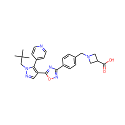 CC(C)(C)Cn1ncc(-c2nc(-c3ccc(CN4CC(C(=O)O)C4)cc3)no2)c1-c1ccncc1 ZINC000114562492