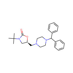 CC(C)(C)N1C[C@H](CN2CCN(C(c3ccccc3)c3ccccc3)CC2)OC1=O ZINC000209404101