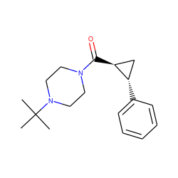 CC(C)(C)N1CCN(C(=O)[C@H]2C[C@@H]2c2ccccc2)CC1 ZINC000113831648