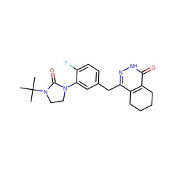 CC(C)(C)N1CCN(c2cc(Cc3n[nH]c(=O)c4c3CCCC4)ccc2F)C1=O ZINC000139790461