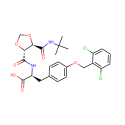 CC(C)(C)NC(=O)[C@@H]1OCO[C@H]1C(=O)N[C@@H](Cc1ccc(OCc2c(Cl)cccc2Cl)cc1)C(=O)O ZINC000058651089