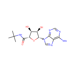 CC(C)(C)NC(=O)[C@H]1O[C@@H](n2cnc3c(N)ncnc32)[C@H](O)[C@@H]1O ZINC000013796777