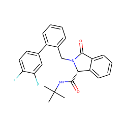 CC(C)(C)NC(=O)[C@H]1c2ccccc2C(=O)N1Cc1ccccc1-c1ccc(F)c(F)c1 ZINC000143846675