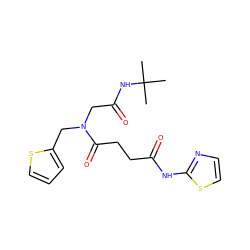 CC(C)(C)NC(=O)CN(Cc1cccs1)C(=O)CCC(=O)Nc1nccs1 ZINC000004848359