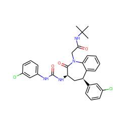 CC(C)(C)NC(=O)CN1C(=O)[C@H](NC(=O)Nc2cccc(Cl)c2)C[C@H](c2cccc(Cl)c2)c2ccccc21 ZINC000027214541