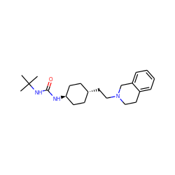 CC(C)(C)NC(=O)N[C@H]1CC[C@H](CCN2CCc3ccccc3C2)CC1 ZINC000261191076