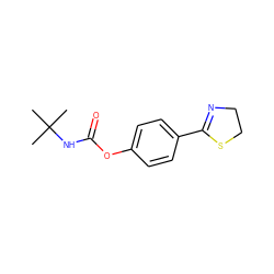 CC(C)(C)NC(=O)Oc1ccc(C2=NCCS2)cc1 ZINC000043079600