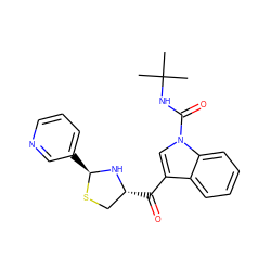 CC(C)(C)NC(=O)n1cc(C(=O)[C@@H]2CS[C@@H](c3cccnc3)N2)c2ccccc21 ZINC000013737484