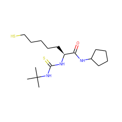 CC(C)(C)NC(=S)N[C@@H](CCCCCS)C(=O)NC1CCCC1 ZINC000014970020